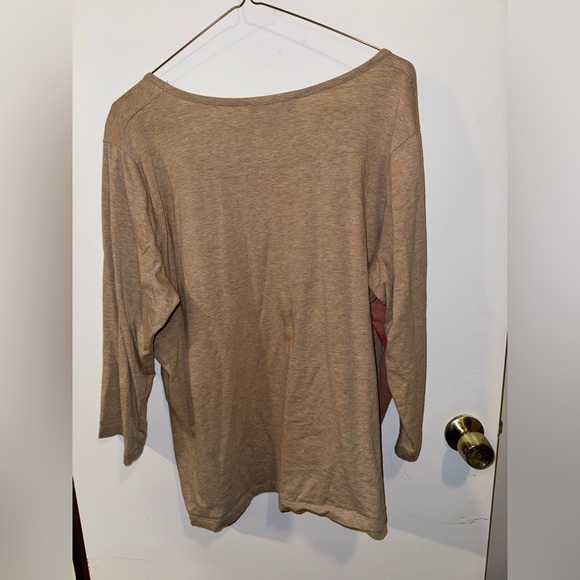 Women’s Shirt Top Tan with Rose Floral Detail - Jones New York Brand - Size 1X - Picture 4 of 4